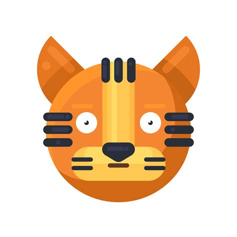 Tiger astonished expression funny emoji vector 3218942 Vector Art at ...