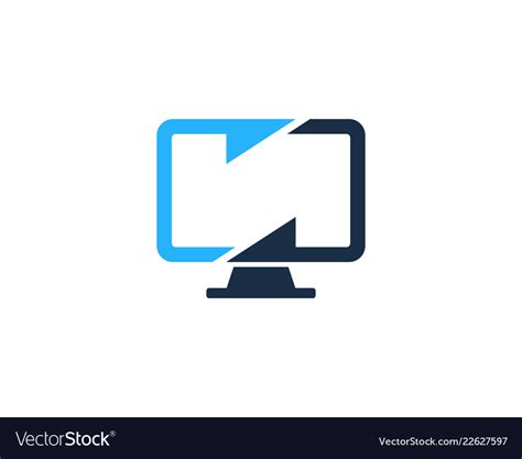 Transfer computer logo icon design Royalty Free Vector Image