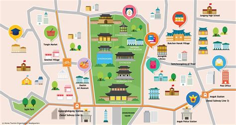 korea map kto tourism organization bukchon gwanghwamun gyeongbokgung ...