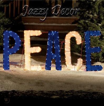 OUTDOOR LIGHTED PEACE SIGN YARD CHRISTMAS DECORATION | #31993336