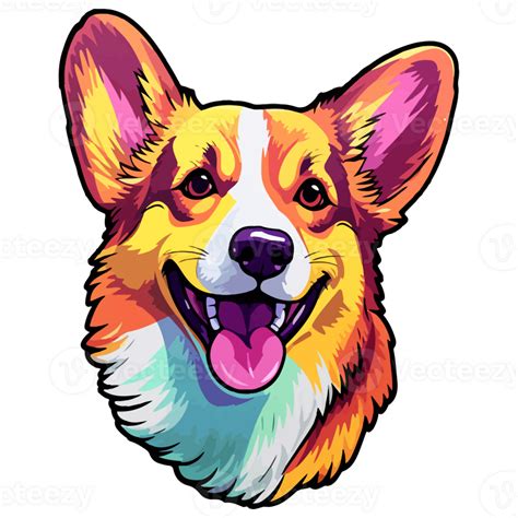 Colorful Pembroke Welsh Corgi Dog, Pembroke Welsh Corgi Portrait, Dog ...