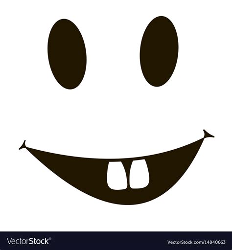 Rabbit teeth smile funny face with teeth Vector Image