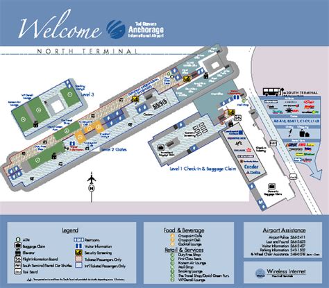 Ted Stevens Anchorage International Airport - North Terminal Map - Ted ...