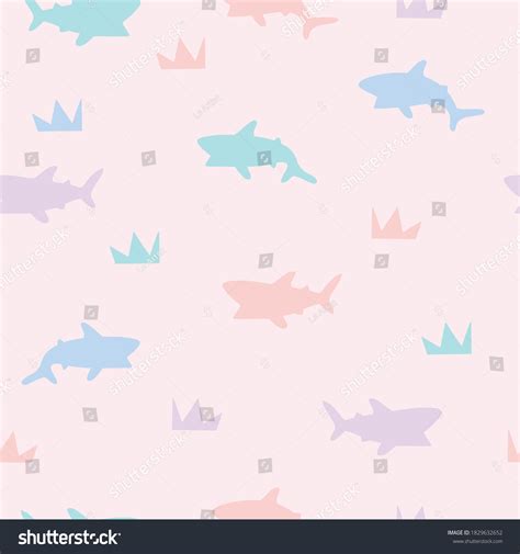 Baby Shark Seamless Pattern Cute Shark Stock Vector (Royalty Free ...