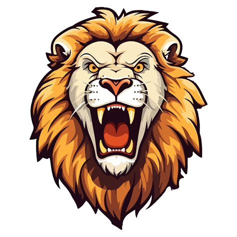 Lion Head Logo mascot wildlife animal illustration, . 24553534 PNG