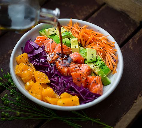 Rainbow Salmon Salad Bowl - Cooking With Lei