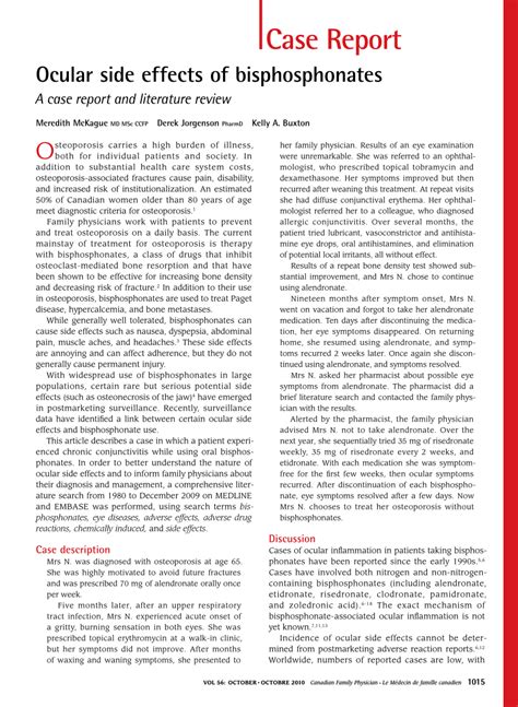 (PDF) Ocular side effects of bisphosphonates: A case report and ...