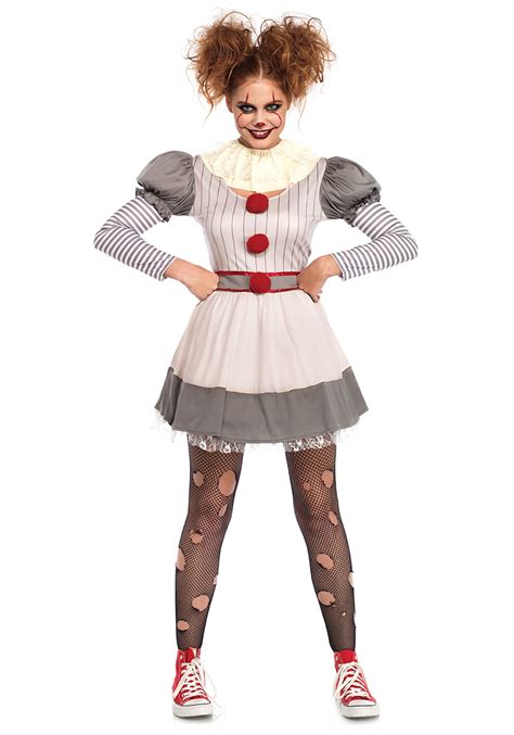 Creepy Killer Clown Women's Costume | Pennywise Costumes