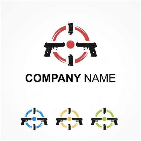 Premium Vector | Gun target bullet illustration logo design