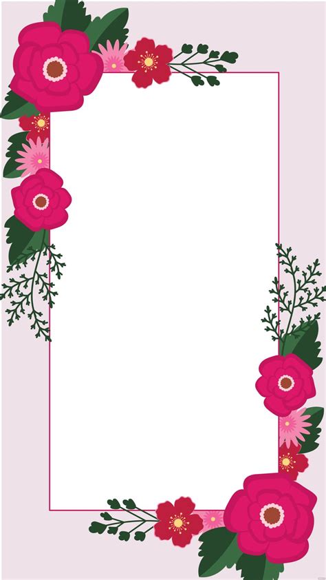 Pink Floral Border Background in SVG, JPG, EPS, Illustrator - Download ...