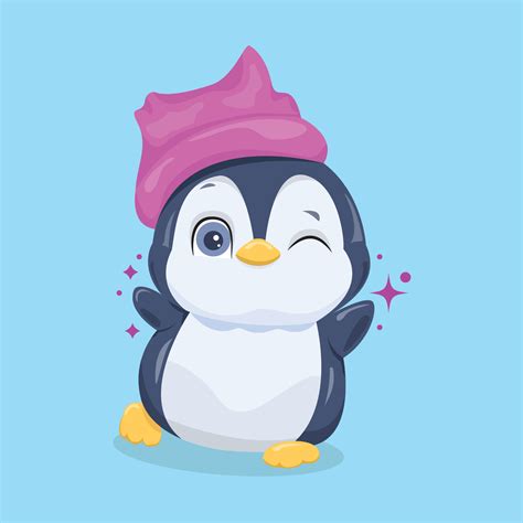 Cute Baby Penguin with Hat Illustration 9998678 Vector Art at Vecteezy