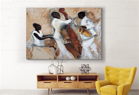 Jazz Wall Art, Music Canvas Print, Musical Instruments Decor, African ...