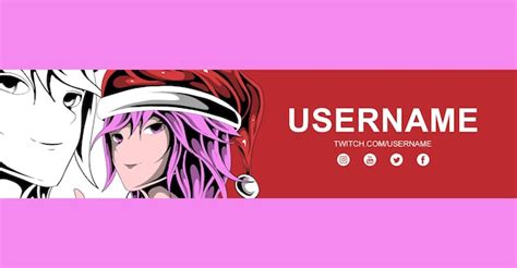 Premium Vector | Anime twitch banner design template