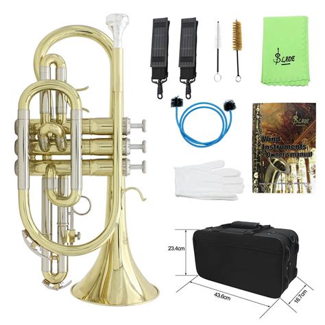 Bb Flat Cornet Professional Bb Flat Cornet Brass Instrument with ...