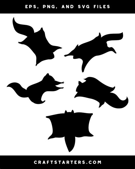 Flying Squirrel Silhouette Clip Art