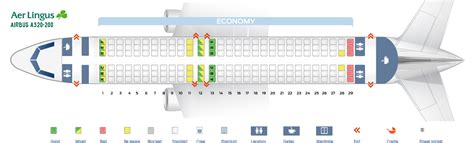 Seat map Airbus A320-200 Aer Lingus. Best seats in plane