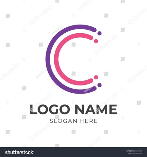 Letter C Logo Template Flat Pink Stock Vector (Royalty Free) 1916858681 ...