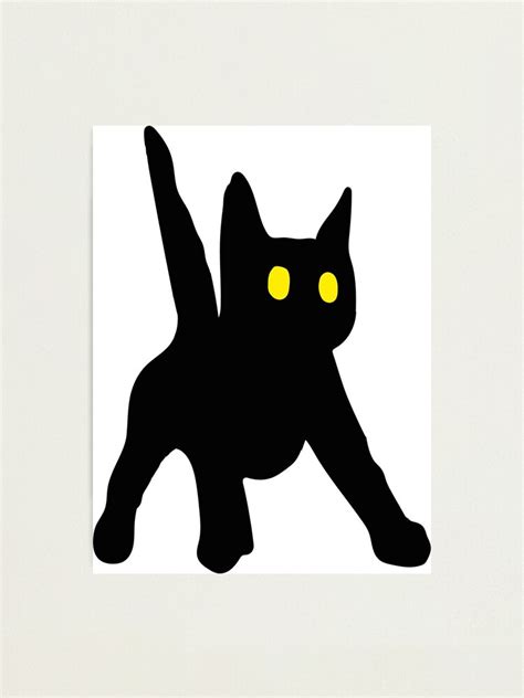 "Black cat meme jumping from fright" Photographic Print for Sale by ...