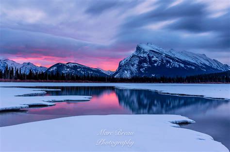 ***Winter sunrise (Vermilion Lakes, Banff, Alberta) by Marc Breau c ...