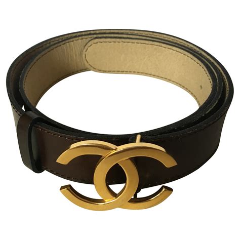 Chanel CHANEL - Belt with Bucle CC Belts Leather Brown,Golden ref.46258 ...