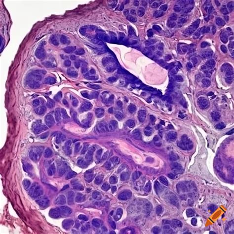 Histology image of pancreatic adenocarcinoma on Craiyon