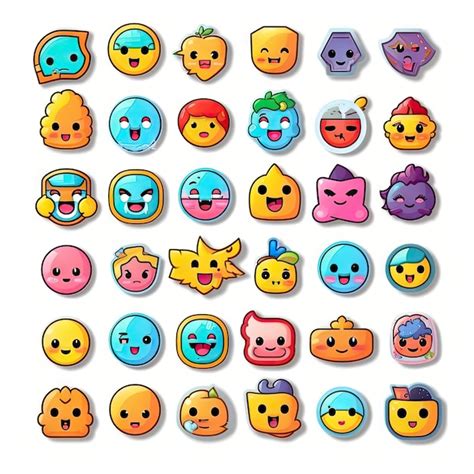 Premium AI Image | cute emoji stickers over white background