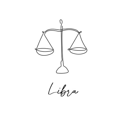 Astrology zodiac sign Libra horoscope symbol in line art style isolated ...