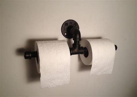 Toilet Paper Holder RUSTIC INDUSTRIAL by SkidawayPipeWorks on Etsy