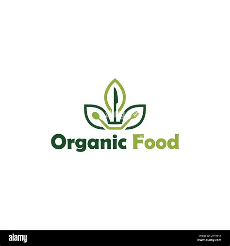 organic food logo, leaf, natural food, minimalist and business logo ...