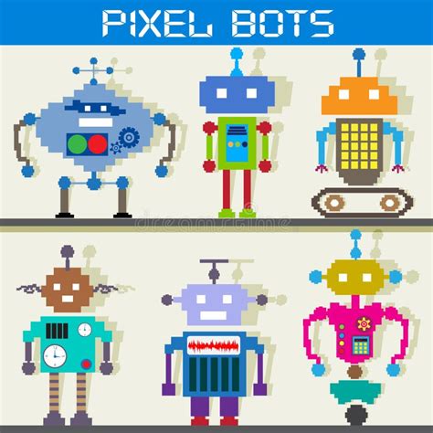 Pixel Robot stock vector. Image of cartoon, collection - 29573795