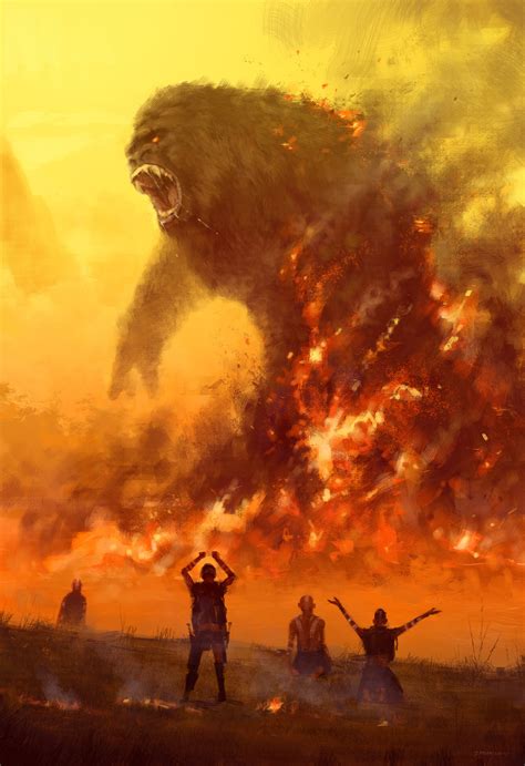 Kong: Skull Island movie concept art by Jakub Rozalski