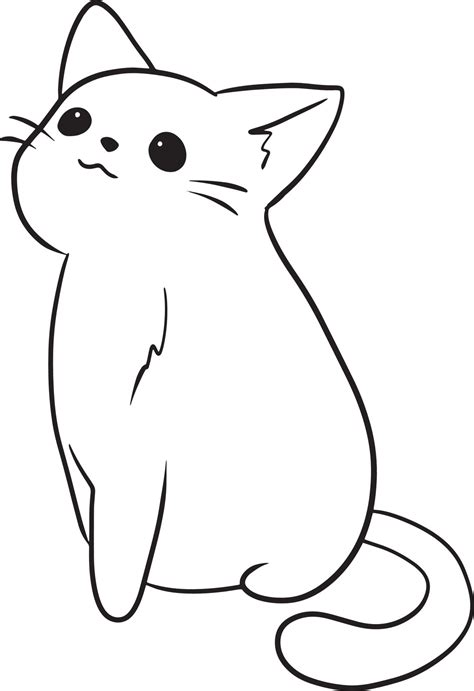 cat cartoon doodle kawaii anime coloring page cute illustration drawing ...