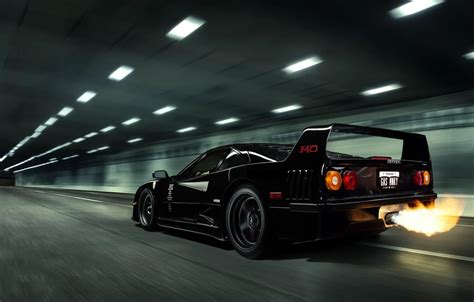 Wallpaper Black, Ferrari, Ferrari, F40, Flame, Black, F40, Gas Monkey ...