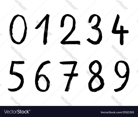 Handwritten numbers on white background brusk Vector Image