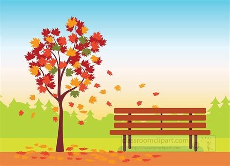 Seasonal Clipart-falling leaves tree and banch in the garden nature ...