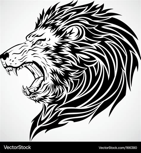 Lion roar tattoo Royalty Free Vector Image - VectorStock