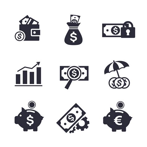 Finance and Banking icons set 566062 Vector Art at Vecteezy