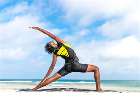 Free Photo: Man Practice Yoga on the Beach