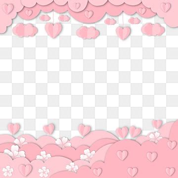 Pink Love Borders PNG Transparent, Love Pink Flower Border, Vector Png ...