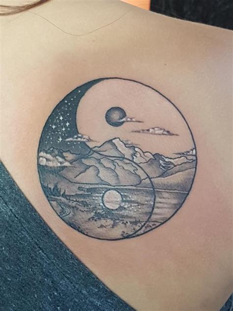 Yin Yang Mountain Tattoo by Lil Jackson: TattooNOW