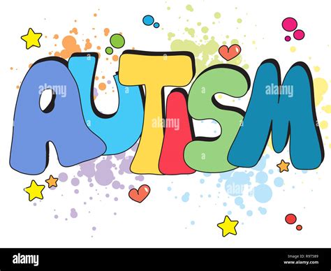 illustration of autism written Stock Photo - Alamy