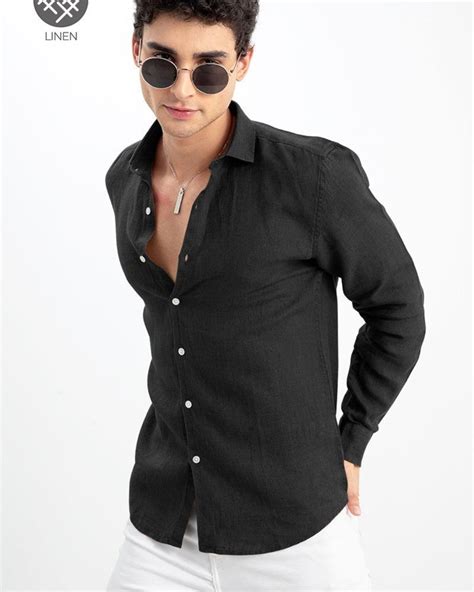 Buy Men's Black Slim Fit Shirt for Men Black Online at Bewakoof