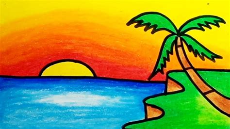 Drawing Sunset, Sunset Painting, Art Painting, Art Drawings For Kids ...