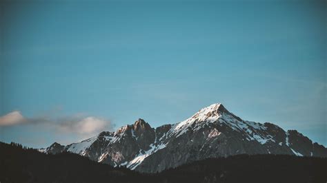 Snow-top Mountain Under Clear Sky [1920×1080] | Cute desktop wallpaper ...