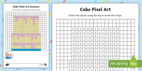 FREE! - Cake Pixel Art Template (teacher made) - Twinkl