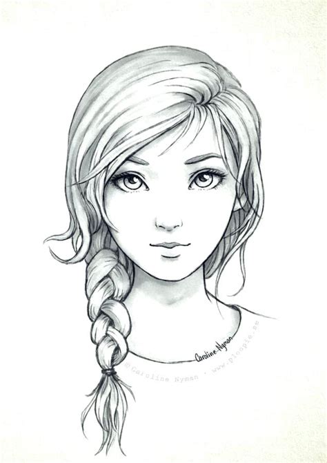 Simple Girl Drawing at PaintingValley.com | Explore collection of ...