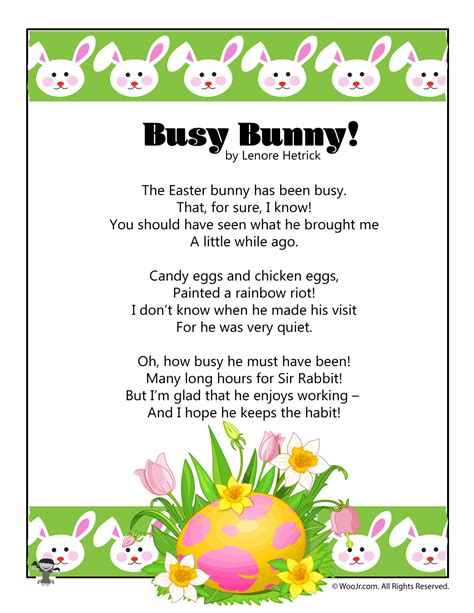 Busy Bunny Easter Poetry for Children | Woo! Jr. Kids Activities