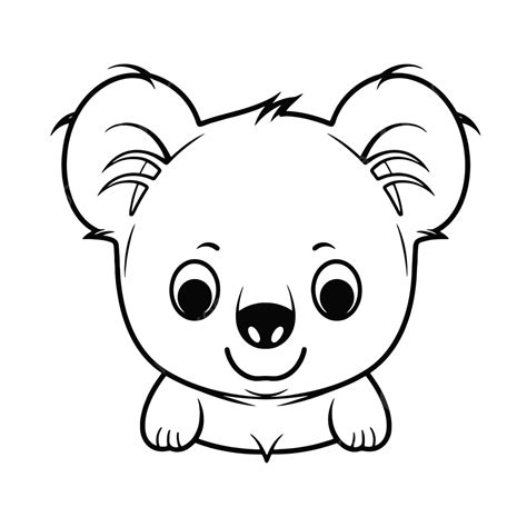 Koala Baby Coloring Pages Outline Sketch Drawing Vector, Baby Drawing ...