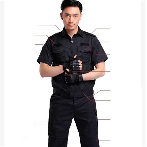 (10 set shirt&pant)security guard combat uniform suits the hotel ...