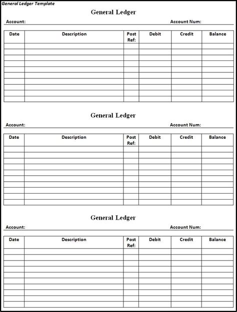 General Ledger format | Free Word Templates